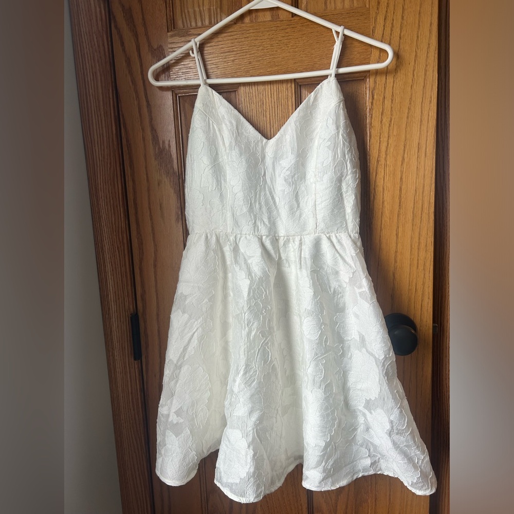 Windsor Love Letters Floral Chiffon Skater White Dress